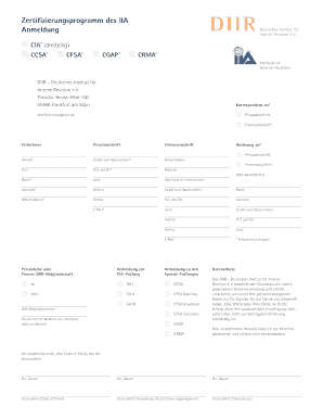 Anmeldung zum IIA-Zertifizierungsprogramm
