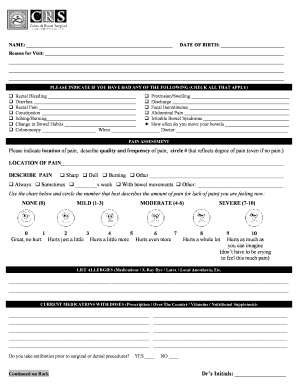 Colorectal Patient Intake Form