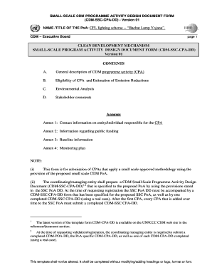 Small-Scale CDM Programme Activity Design Document Form