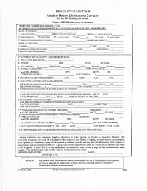 Disability Claim Form