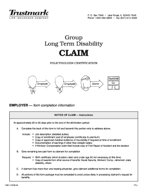Long Term Disability Claim Form