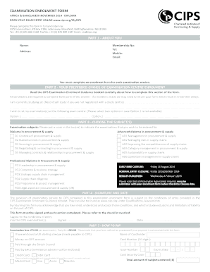 CIPS Examination Enrolment Form