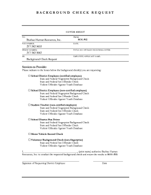 Background Check Request Form