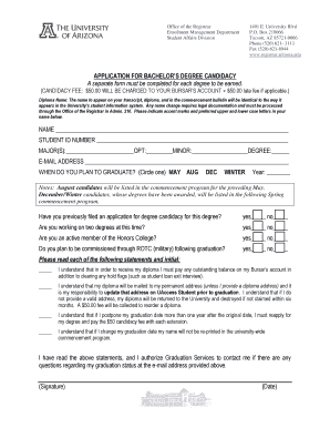 Application for Bachelor’s Degree Candidacy