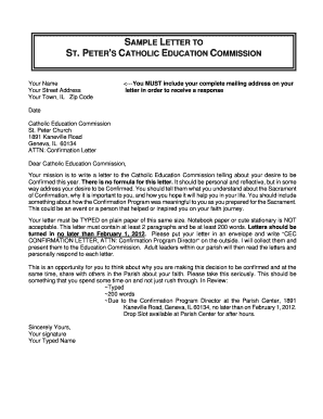 Sample confirmation retreat letter to child - CEC Letter Formatdoc