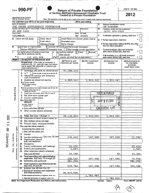 Form 990-PF 2012