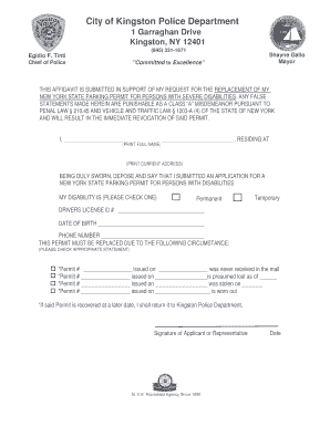 New York State Disability Parking Permit Affidavit