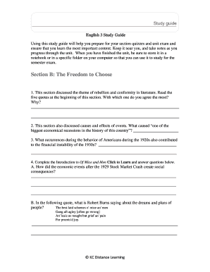 English 3 Study Guide