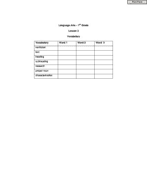 7th Grade Vocabulary Worksheet