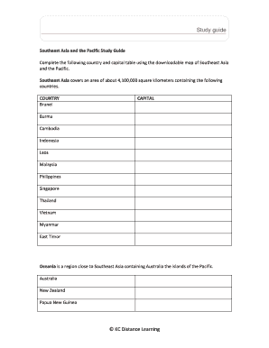 Southeast Asia and the Pacific Study Guide