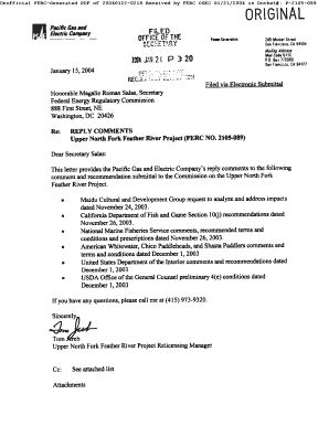 Company guarantee letter - Parifie Gas and FILED Electric Company OFFICE OF THE gw - project2105