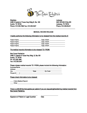 Medical Record Release Form