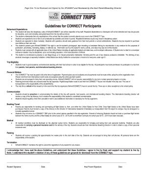 CONNECT Trip Guidelines and Permission Form
