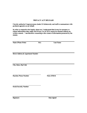 Privacy Act Release Form