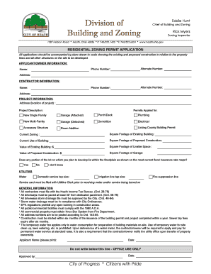 Residential Zoning Permit Application