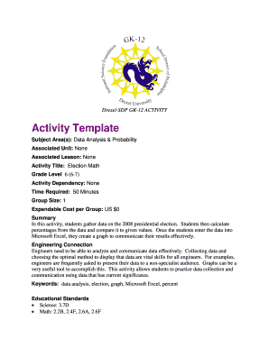 Election Math Activity Template