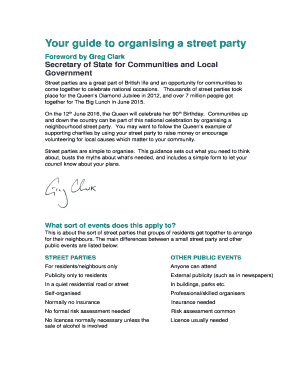UK Street Party Application Form