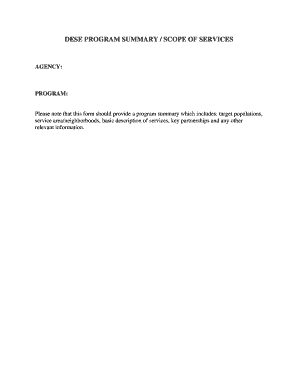 Program Summary Form