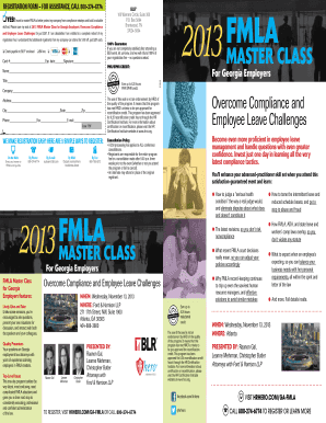 2013 FMLA Master Class Registration Form