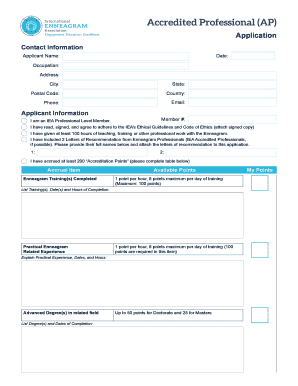 IEA Accredited Professional Application Form