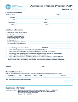 Accredited Training Program Application