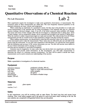 Chemistry Lab Report Template