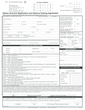 Option Account Application and Options Trading Agreement