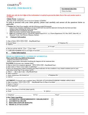 Travel Insurance Claim Form