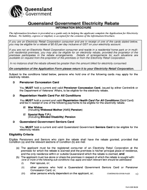 Queensland Government Electricity Rebate Application