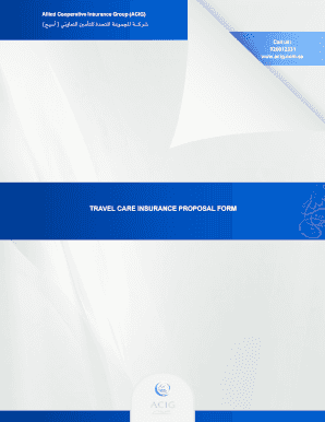 Travel Care Insurance Proposal Form