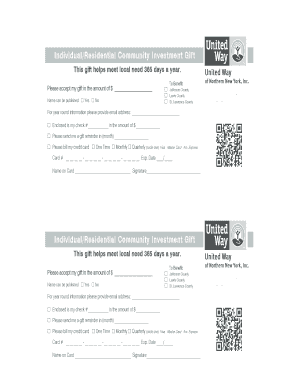 Individual Community Investment Gift Form