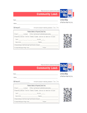 United Way Leadership Society Donation Form