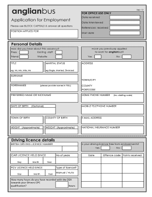 Application for Employment