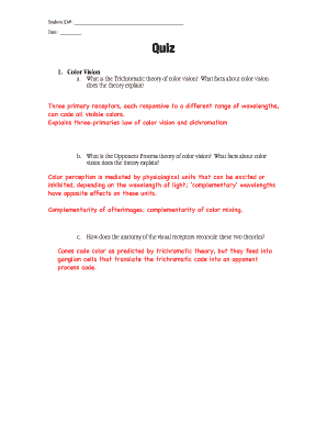 Psychology Quiz Form
