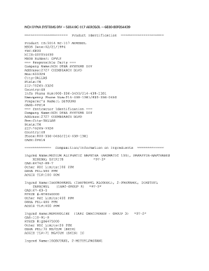 Solubility rules mnemonic - NCH DYNA SYSTEMS DIV -- 5014 BC-117 AEROSOL -- 6830-00F054439