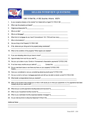 Seller Interview Questions Form