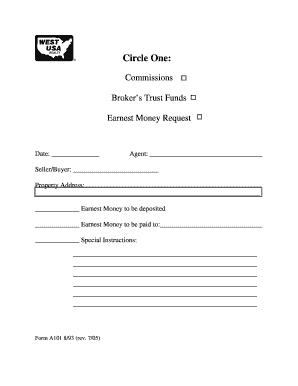 Earnest Money Request Form