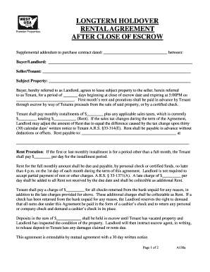 Longterm Holdover Rental Agreement