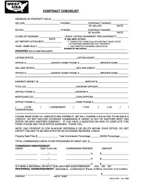 Real Estate Contract Checklist