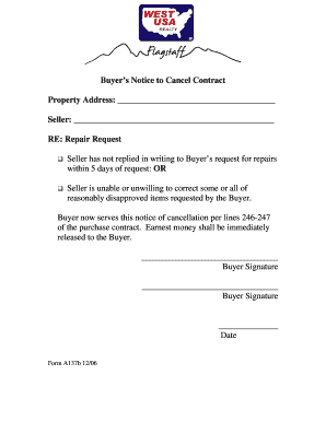 Buyer's Notice to Cancel Contract