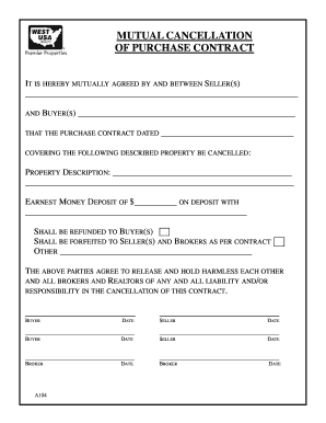 Mutual Cancellation of Purchase Contract
