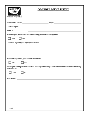 Co-Broke Agent Survey Form