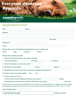 Countrywide Farmers Rewards Application Form