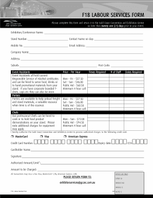 F18 Labour Services Form