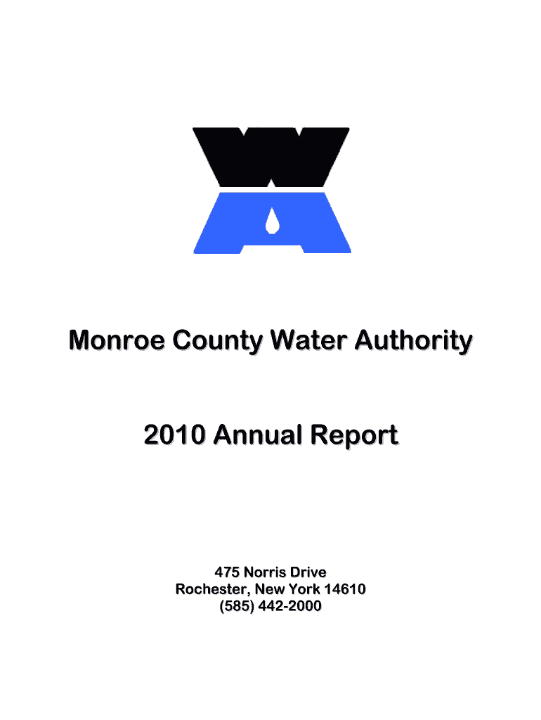Fillable Online Monroe County Water Authority 2010 Annual Report 475
