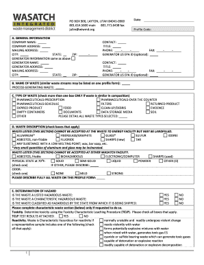 Waste Profile Form