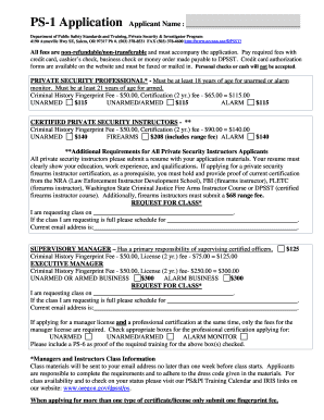 Oregon Private Security Professional Application