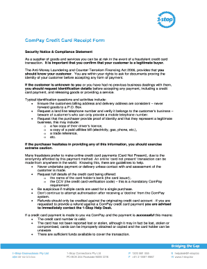 ComPay Credit Card Receipt Form