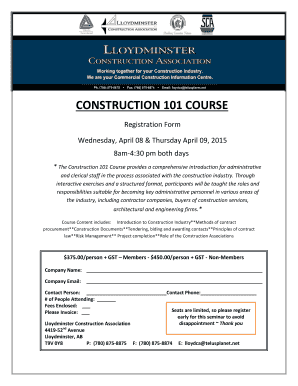 Commercial construction budget template - Construction 101 course - Lloydminster Construction Association