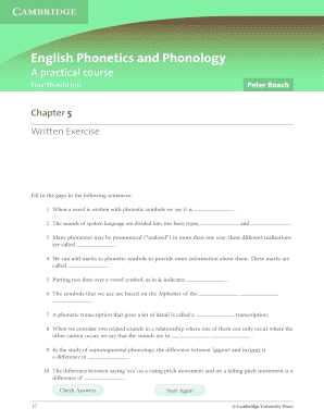 English Phonetics and Phonology Written Exercise